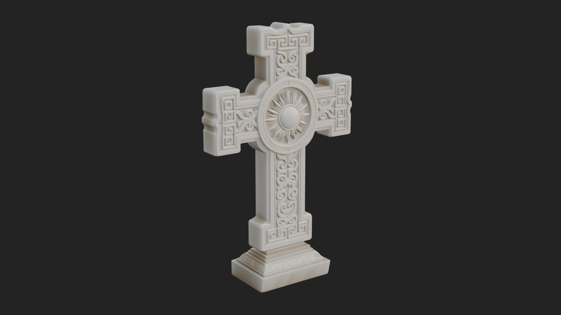 Carved Relief Wall Cross Design 419 3D Print Model 3D Model