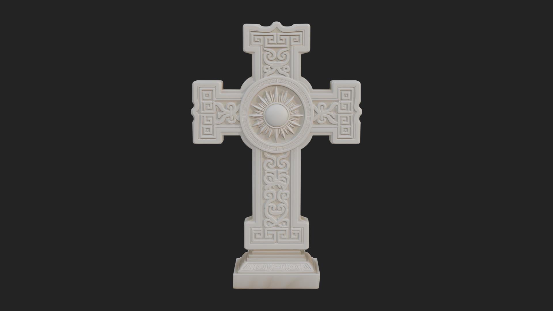 Carved Relief Wall Cross Design 419 3D Print Model 3D Model