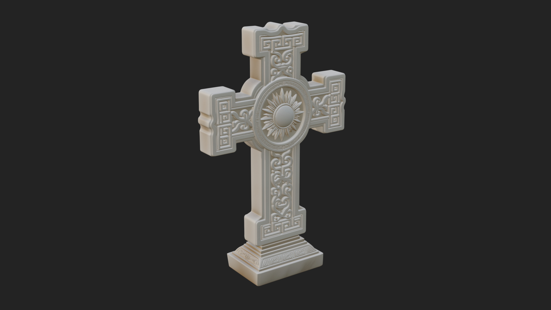 Carved Relief Wall Cross Design 419 3D Print Model 3D Model
