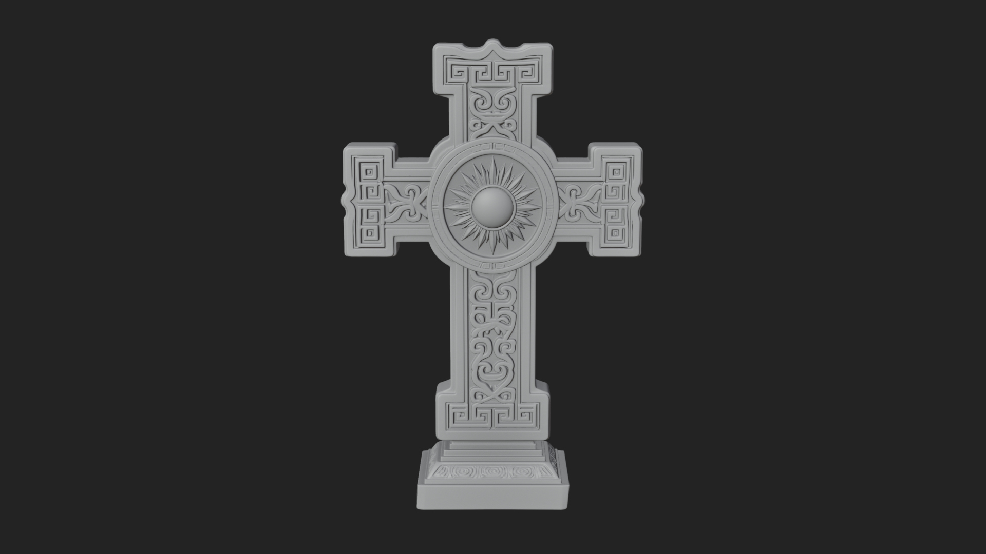 Carved Relief Wall Cross Design 419 3D Print Model 3D Model