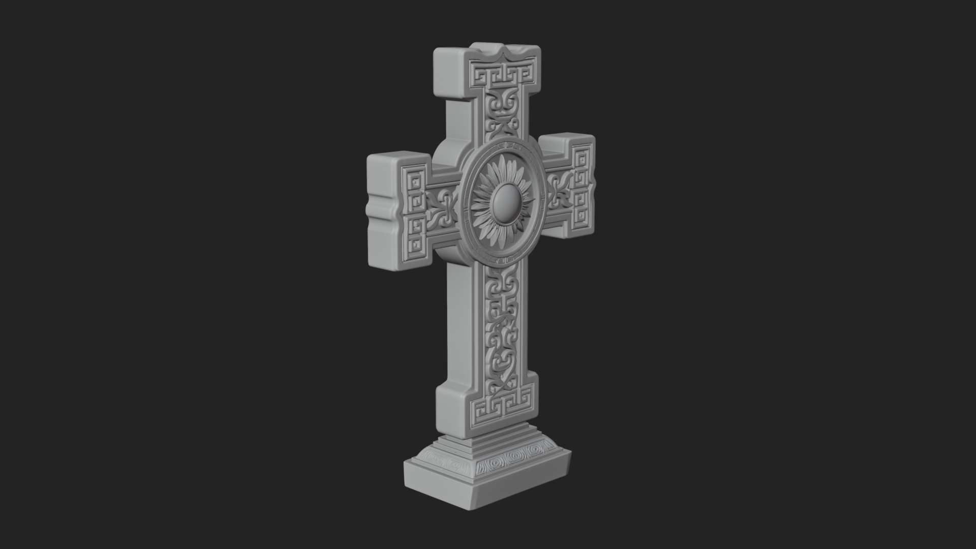Carved Relief Wall Cross Design 419 3D Print Model 3D Model