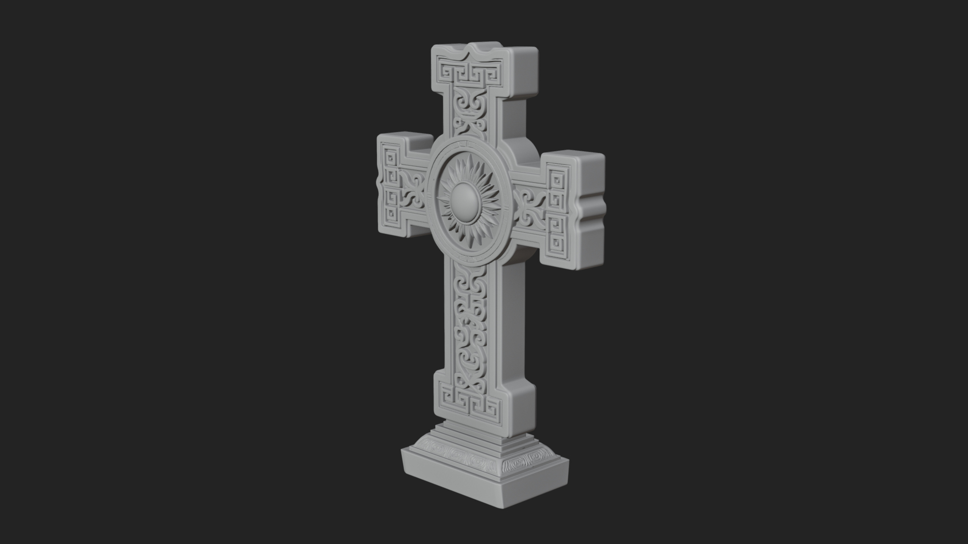 Carved Relief Wall Cross Design 419 3D Print Model 3D Model