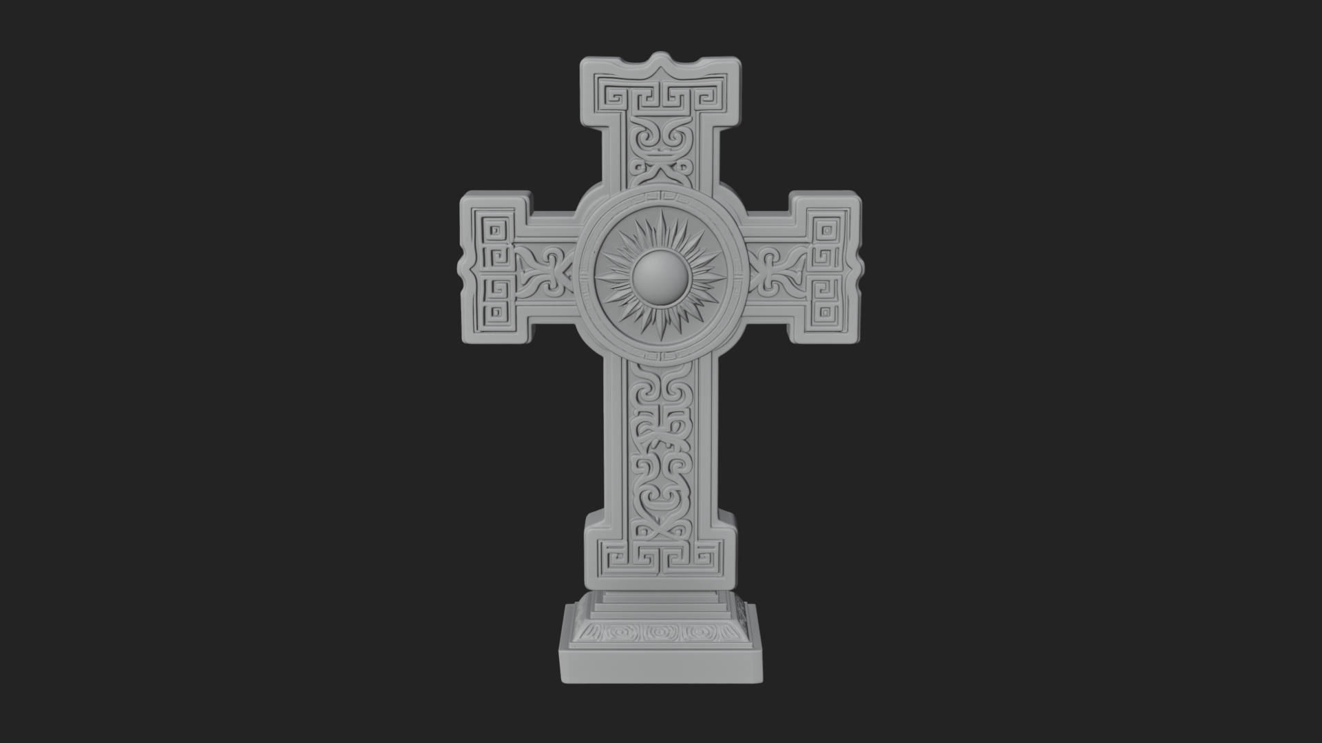 Carved Relief Wall Cross Design 419 3D Print Model 3D Model