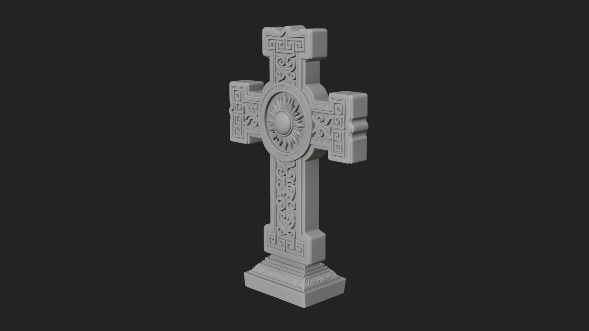 Carved Relief Wall Cross Design 419 3D Print Model 3D Model