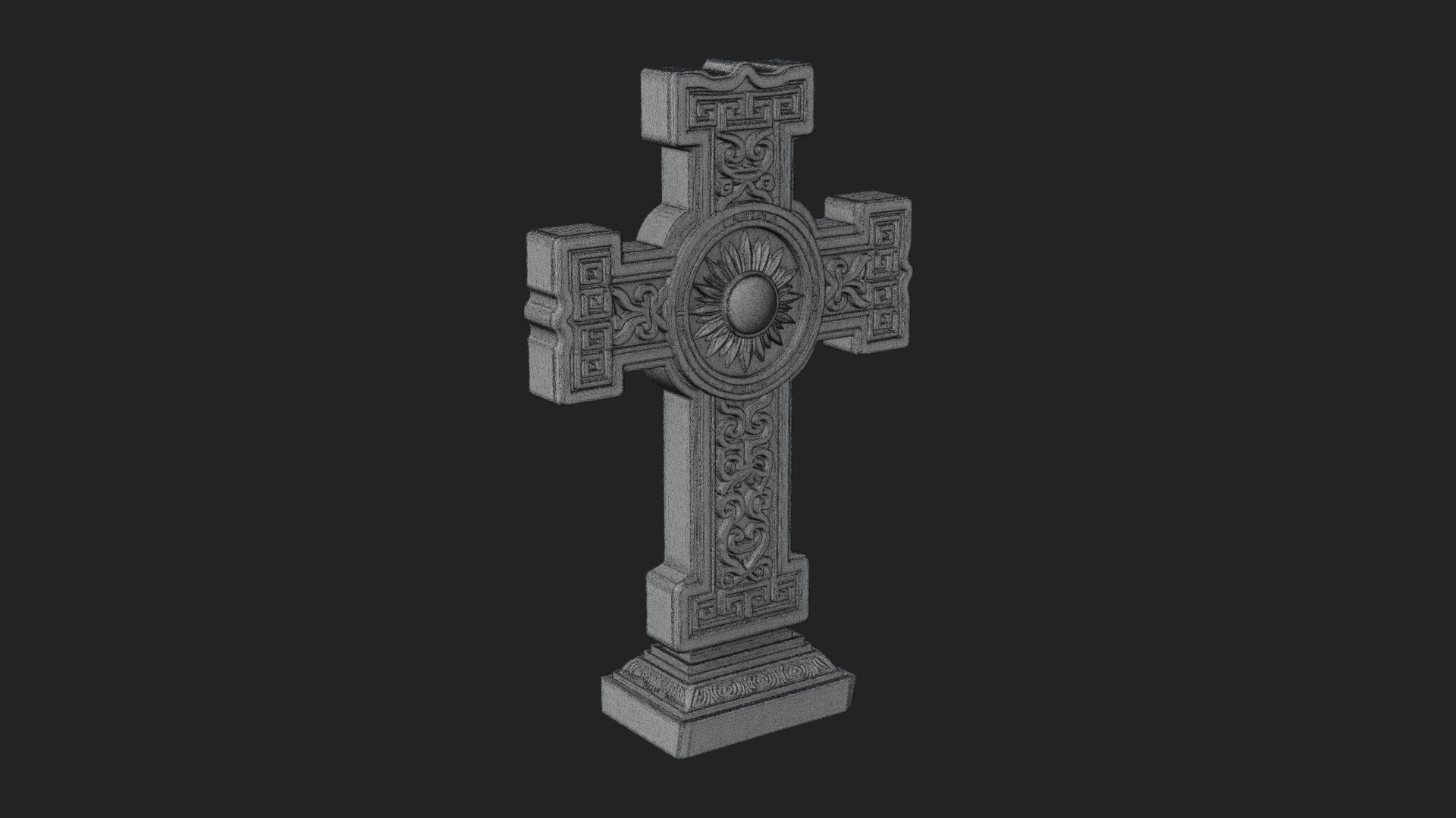 Carved Relief Wall Cross Design 419 3D Print Model 3D Model