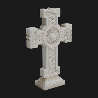 Carved Relief Wall Cross Design 419 3D Print Model