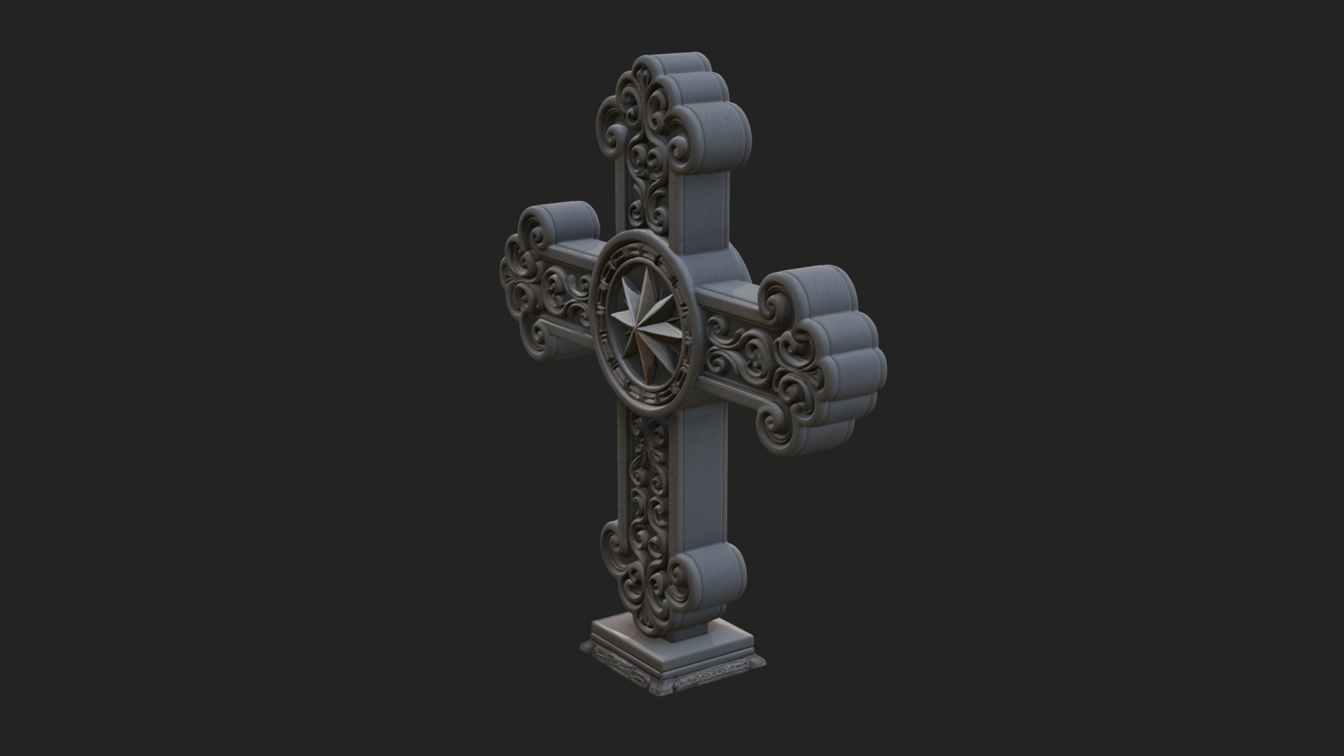 Carved Relief Wall Cross Design 42 3D Print Model 3D Model