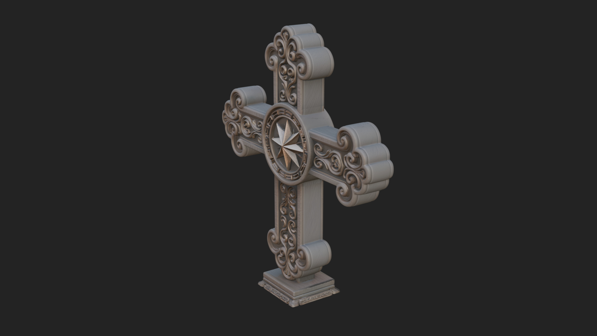 Carved Relief Wall Cross Design 42 3D Print Model 3D Model