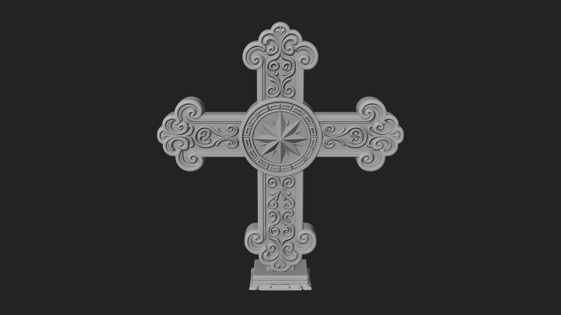 Carved Relief Wall Cross Design 42 3D Print Model 3D Model
