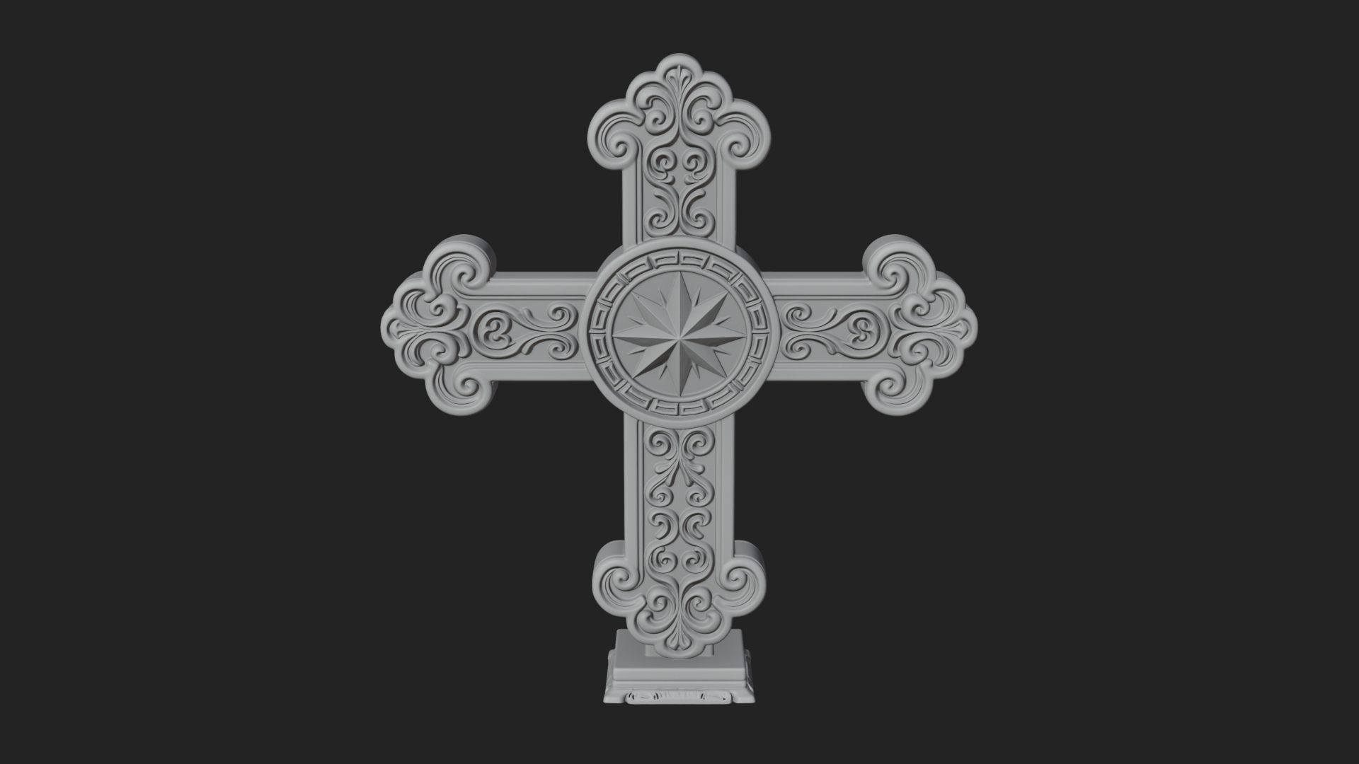 Carved Relief Wall Cross Design 42 3D Print Model 3D Model