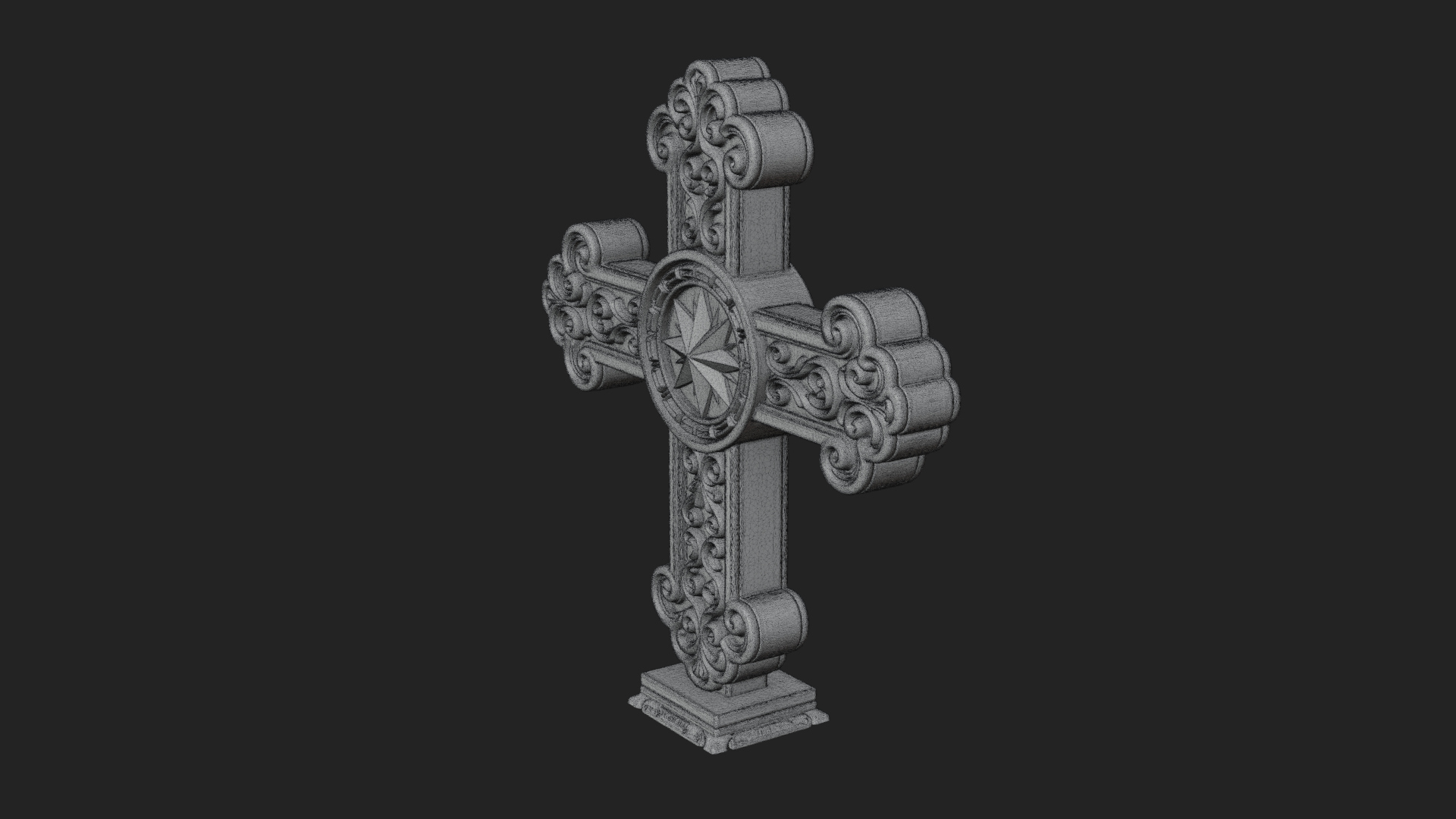 Carved Relief Wall Cross Design 42 3D Print Model 3D Model