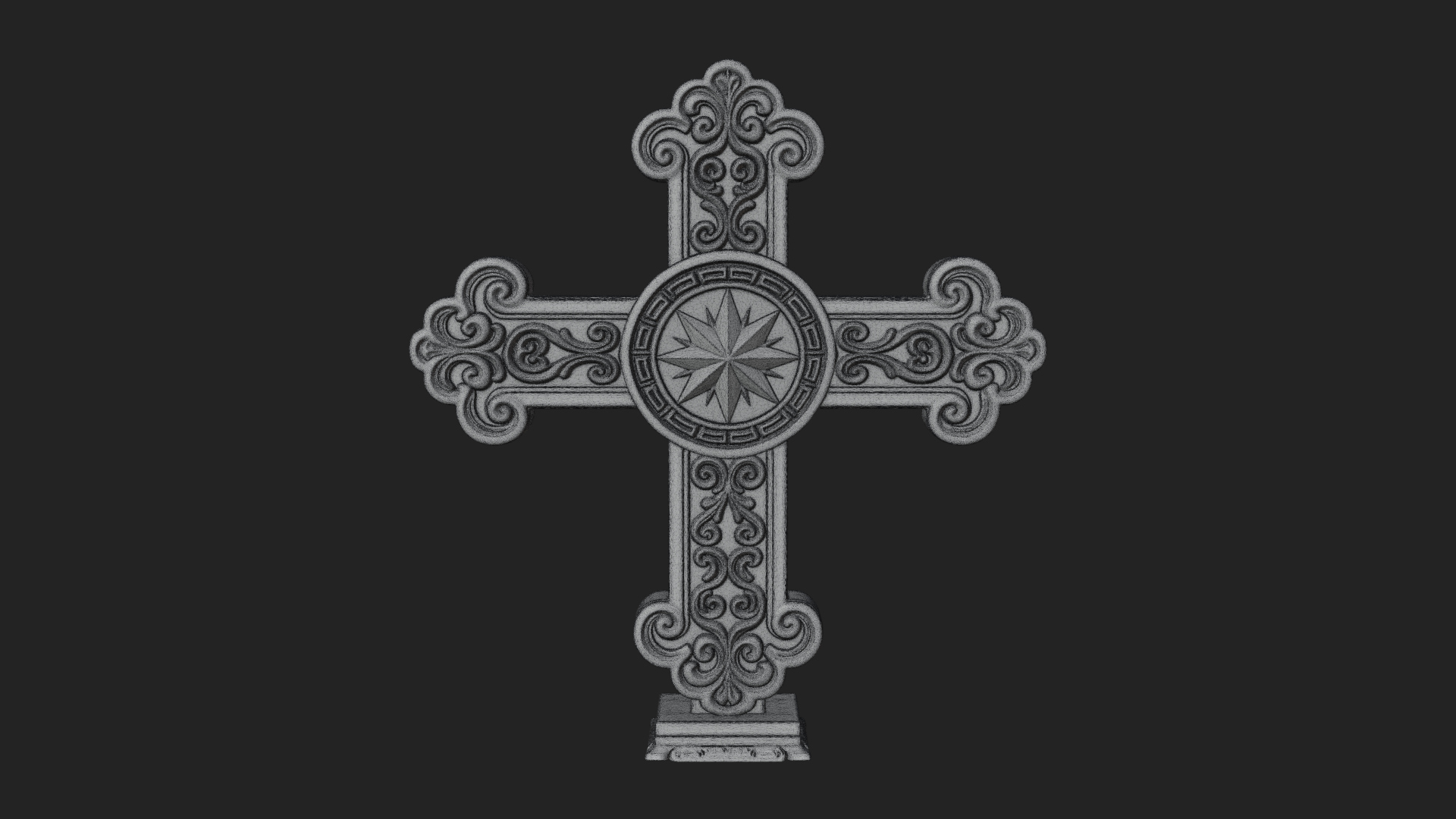 Carved Relief Wall Cross Design 42 3D Print Model 3D Model