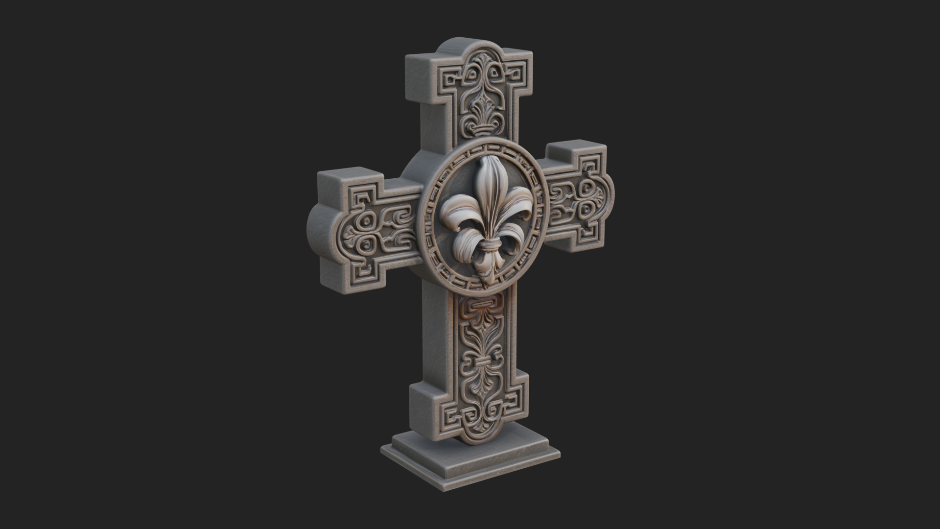 Carved Relief Wall Cross Design 420 3D Print Model 3D Model
