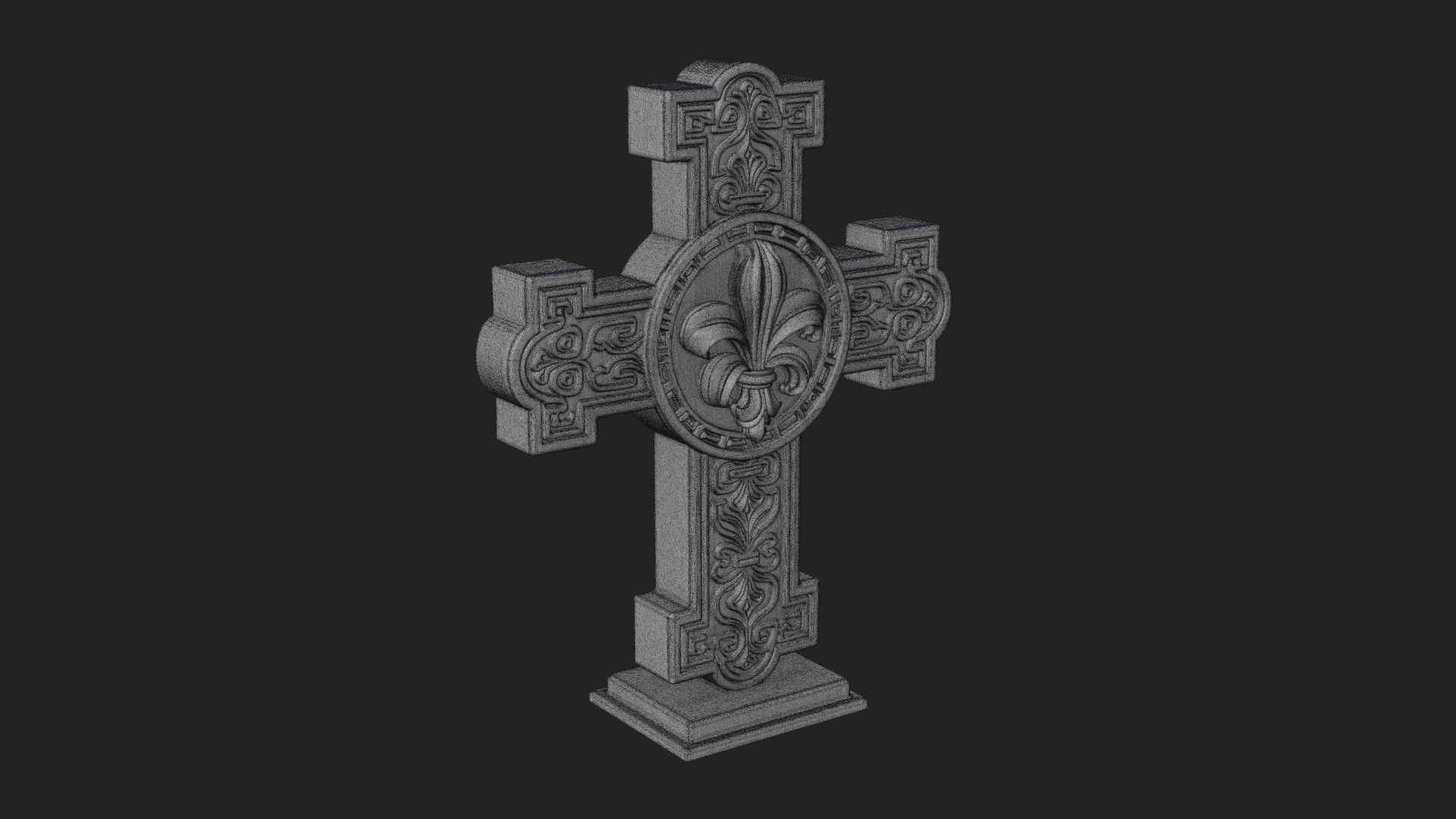Carved Relief Wall Cross Design 420 3D Print Model 3D Model
