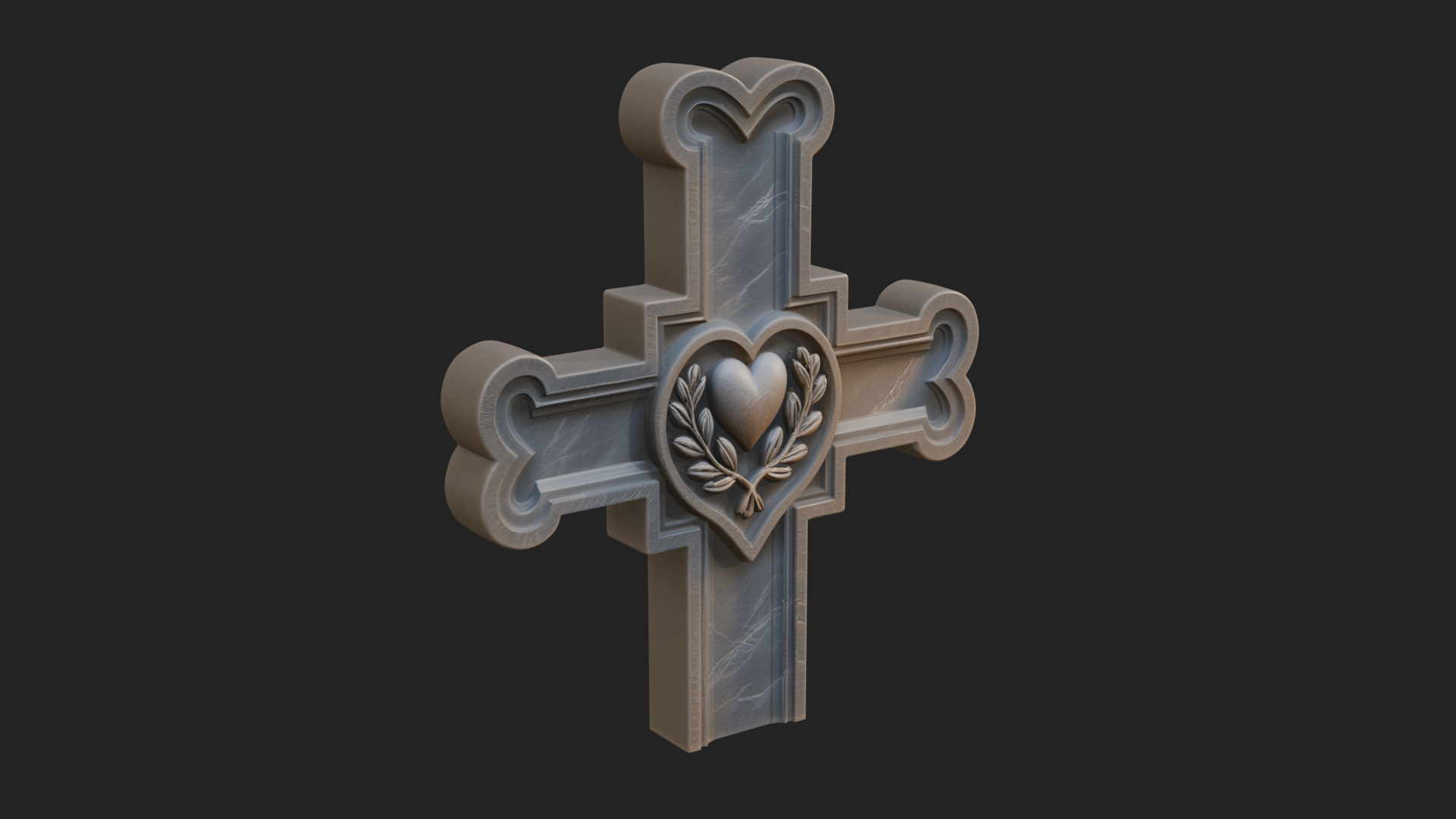 Carved Relief Wall Cross Design 421 3D Print Model 3D Model