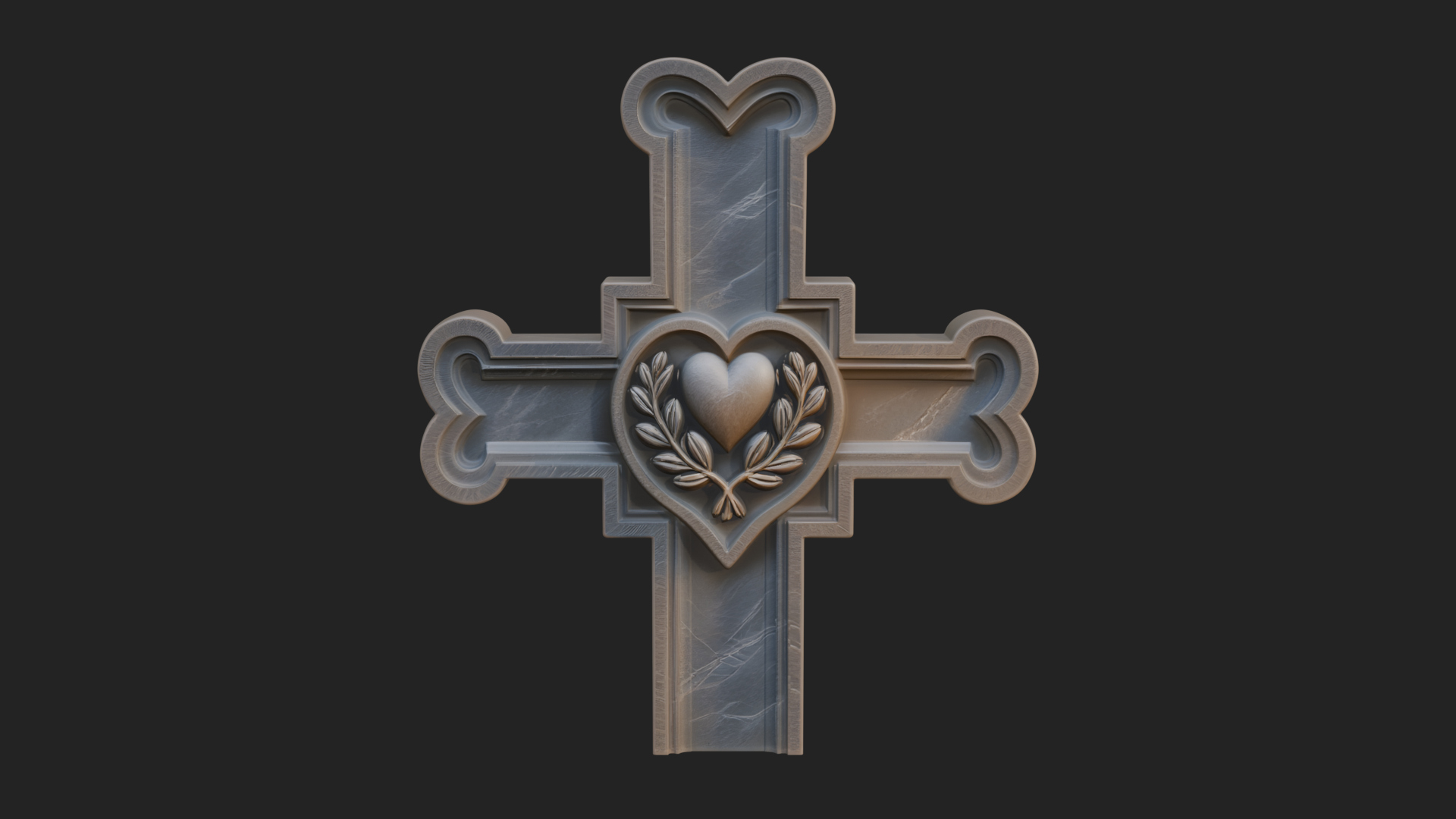 Carved Relief Wall Cross Design 421 3D Print Model 3D Model