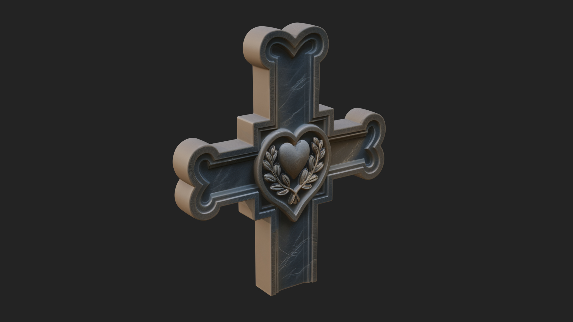 Carved Relief Wall Cross Design 421 3D Print Model 3D Model