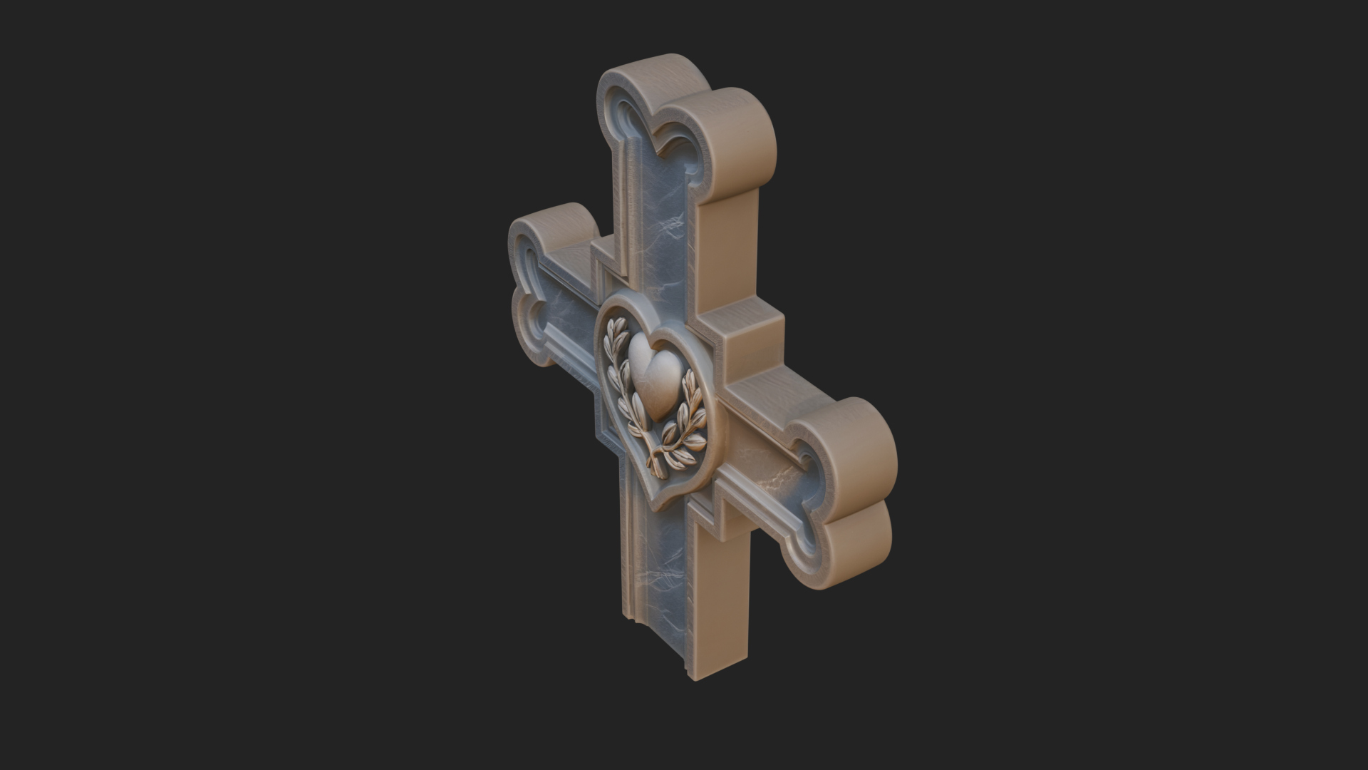 Carved Relief Wall Cross Design 421 3D Print Model 3D Model