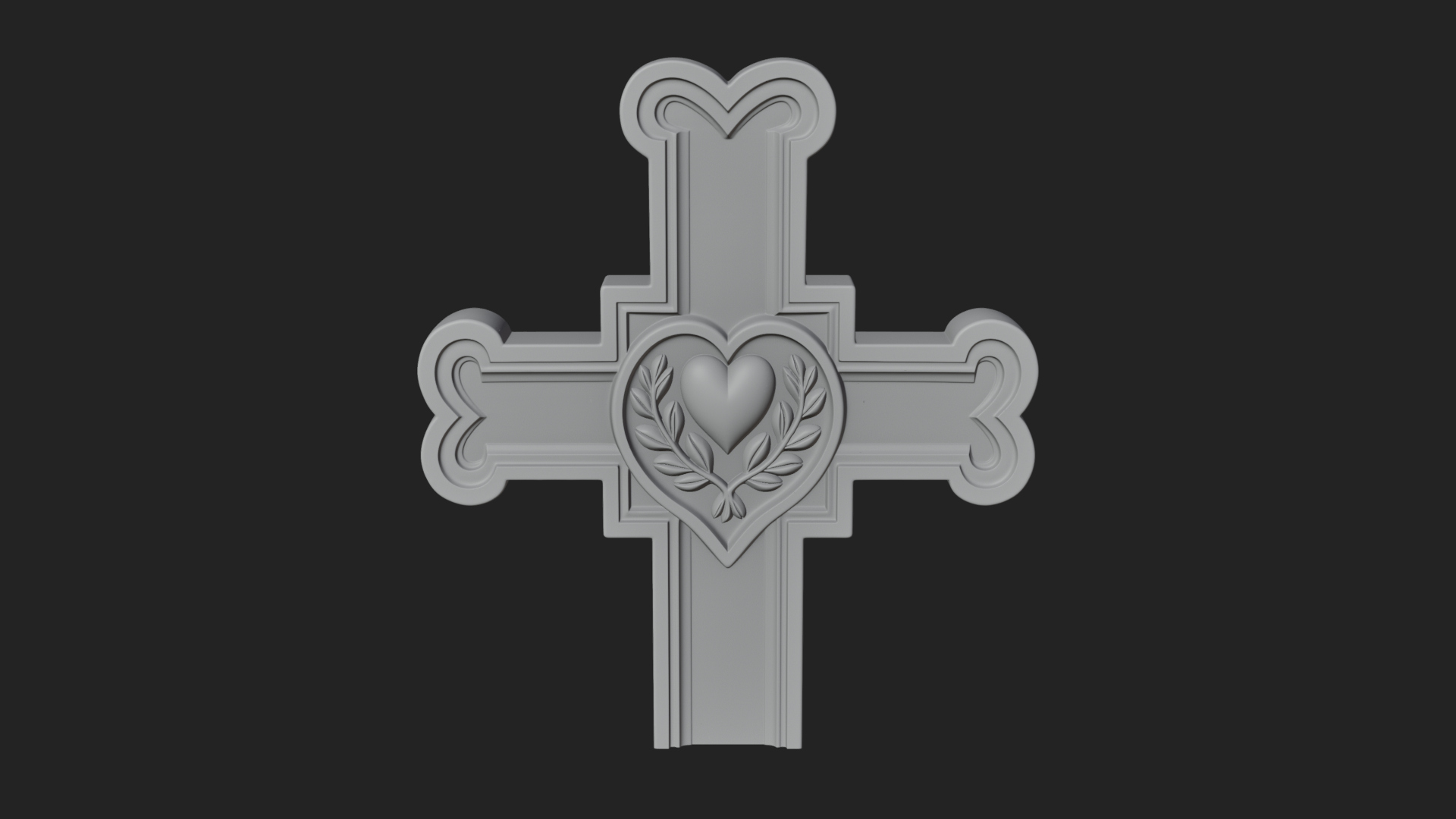 Carved Relief Wall Cross Design 421 3D Print Model 3D Model