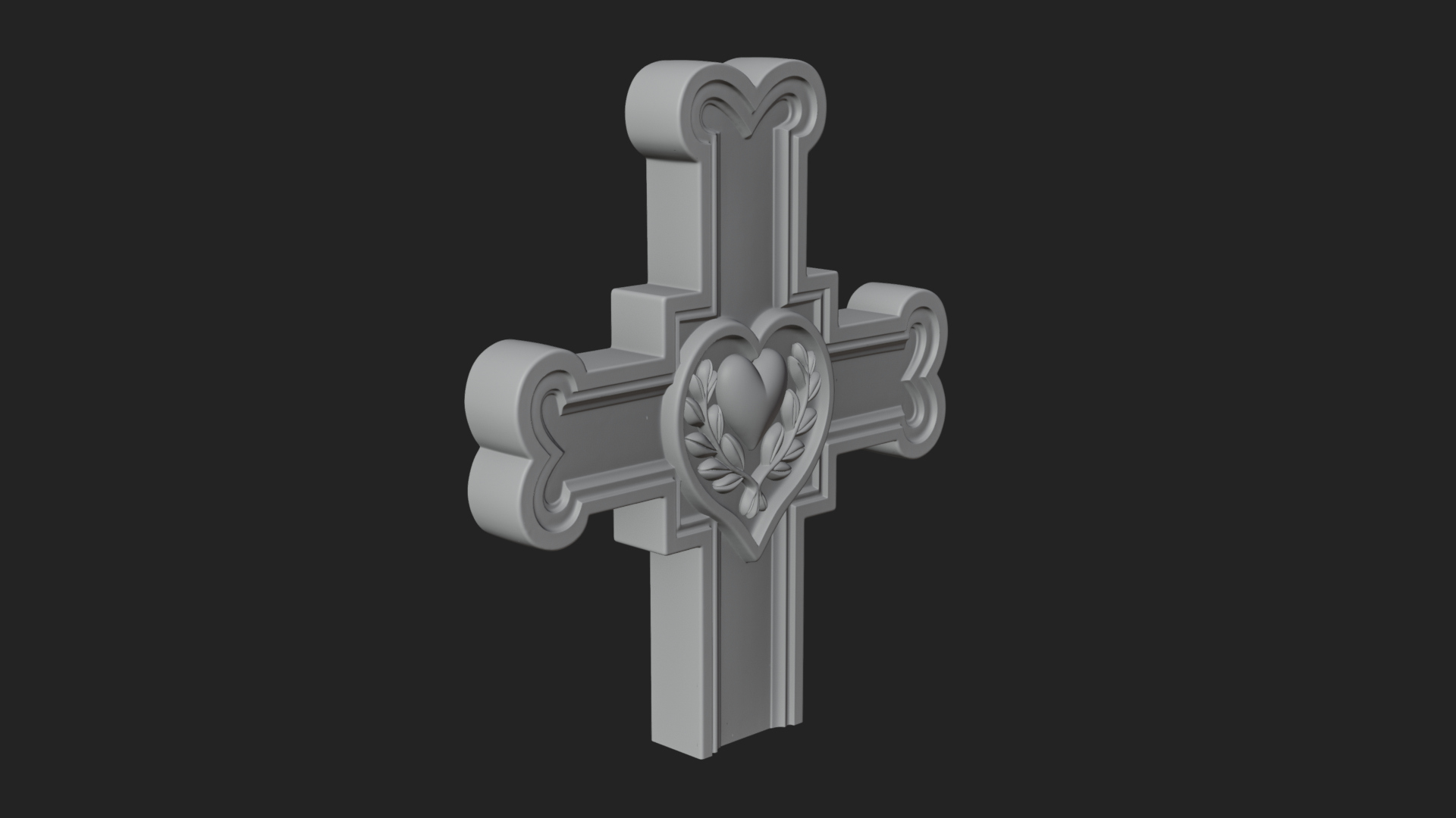 Carved Relief Wall Cross Design 421 3D Print Model 3D Model
