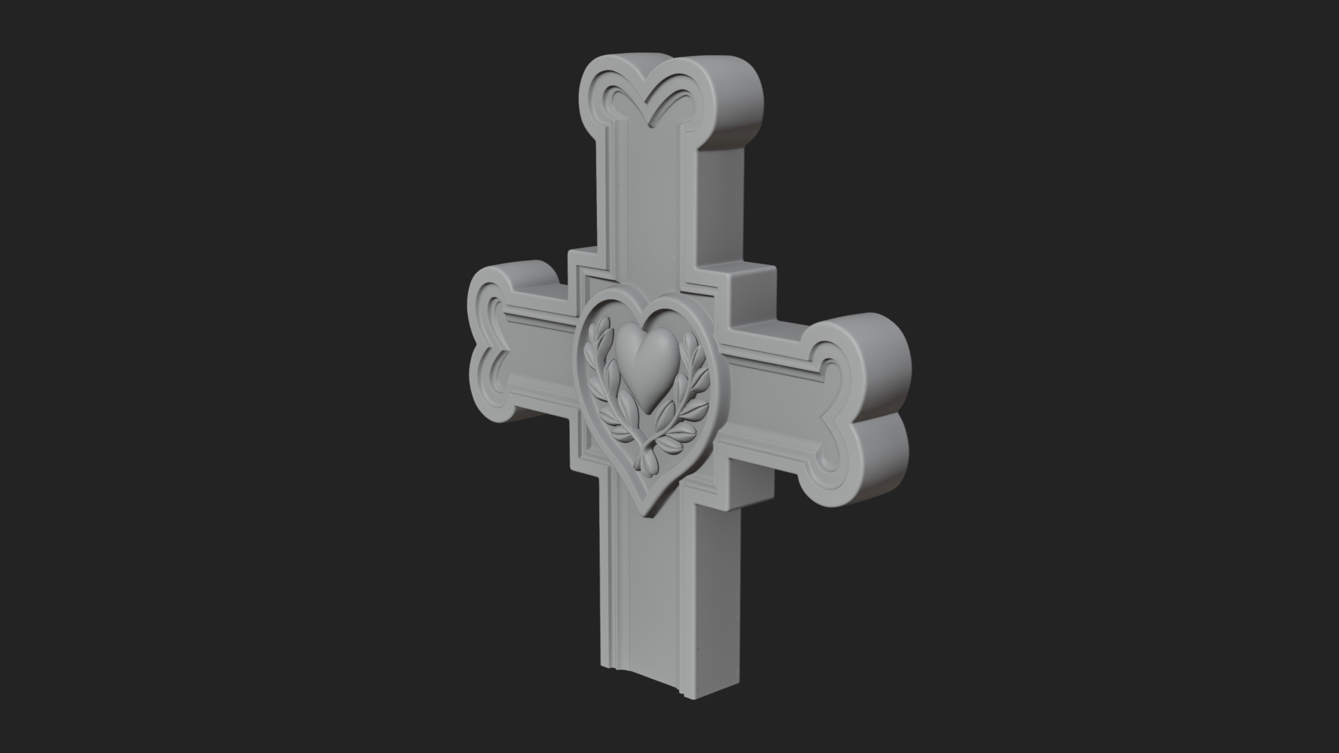 Carved Relief Wall Cross Design 421 3D Print Model 3D Model