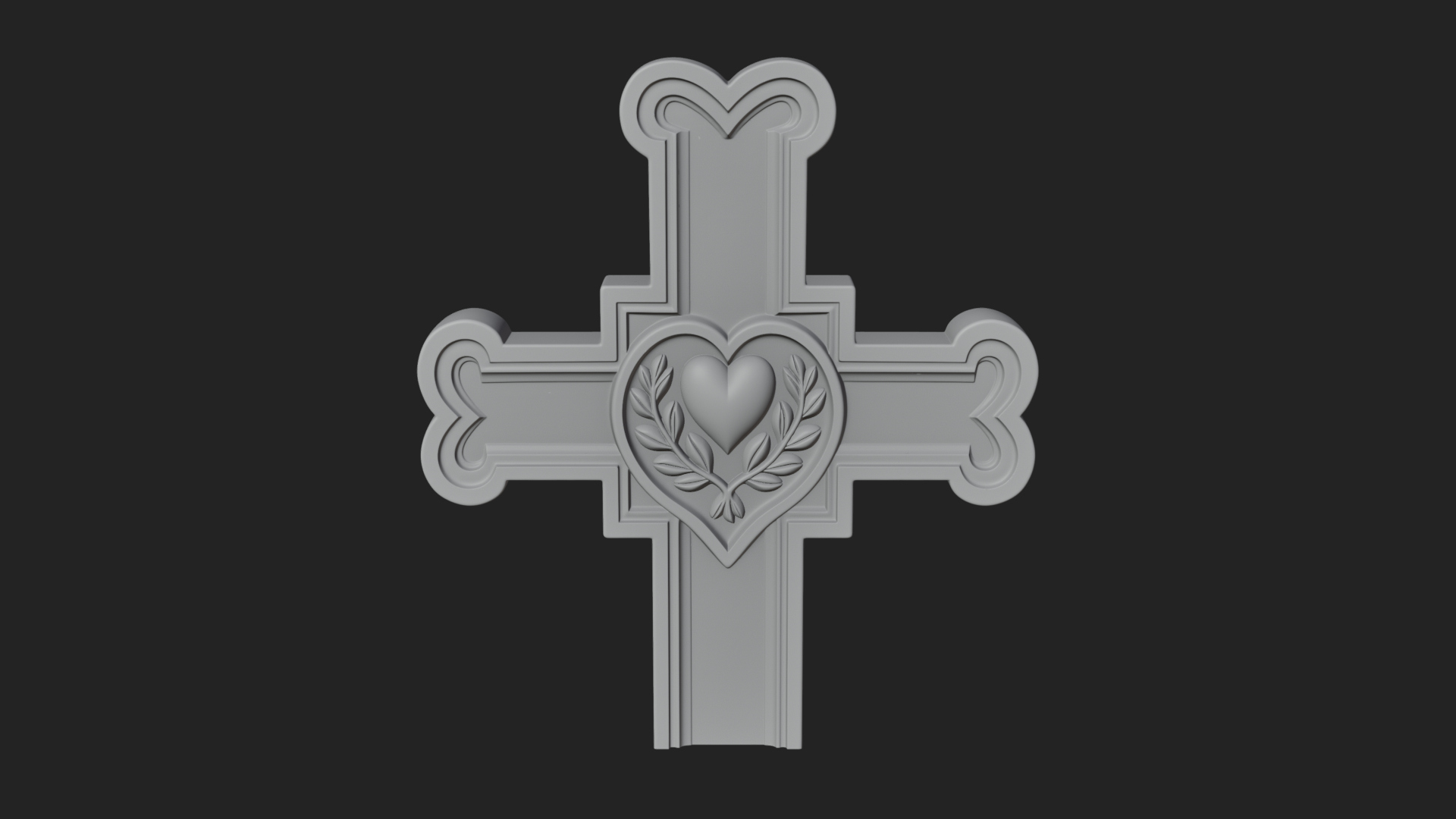 Carved Relief Wall Cross Design 421 3D Print Model 3D Model