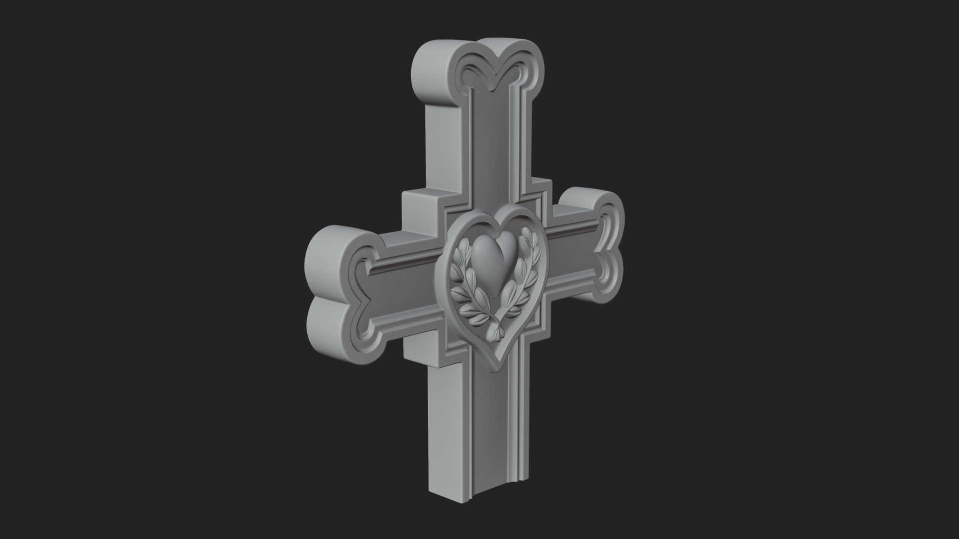 Carved Relief Wall Cross Design 421 3D Print Model 3D Model