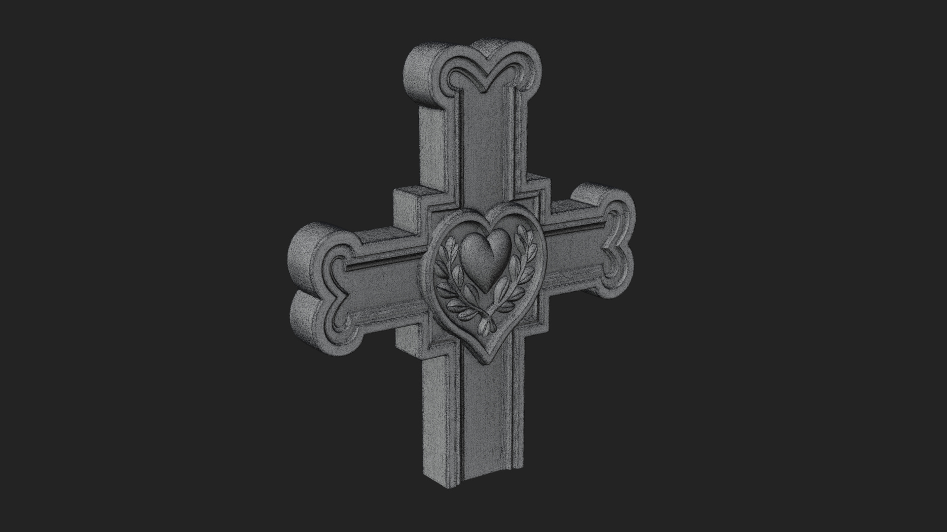 Carved Relief Wall Cross Design 421 3D Print Model 3D Model
