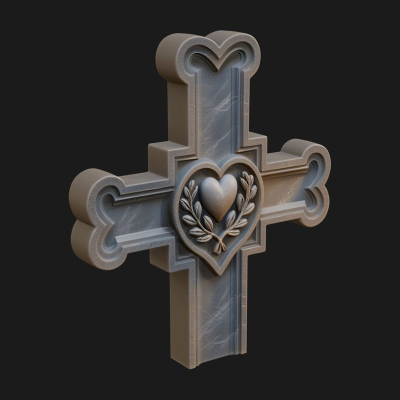 Carved Relief Wall Cross Design 421 3D Print Model