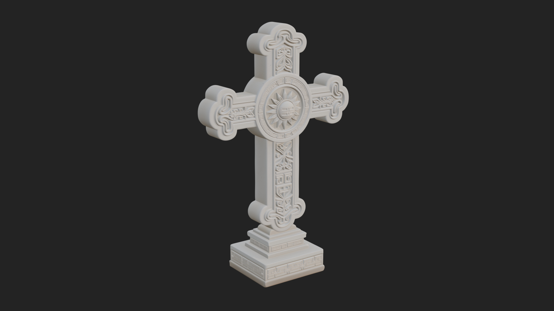 Carved Relief Wall Cross Design 422 3D Print Model 3D Model