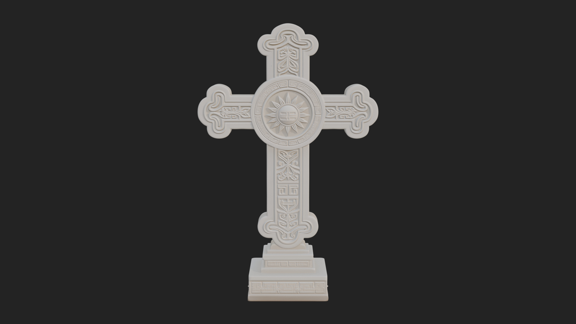 Carved Relief Wall Cross Design 422 3D Print Model 3D Model