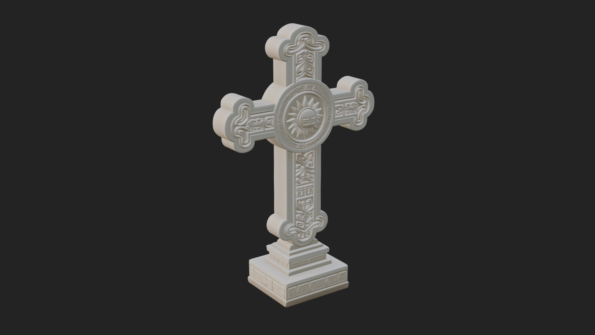 Carved Relief Wall Cross Design 422 3D Print Model 3D Model