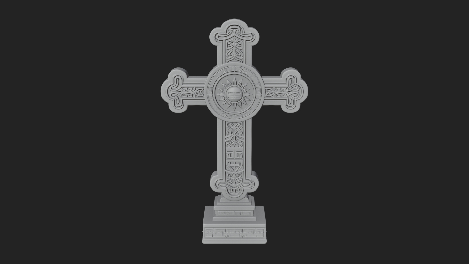 Carved Relief Wall Cross Design 422 3D Print Model 3D Model