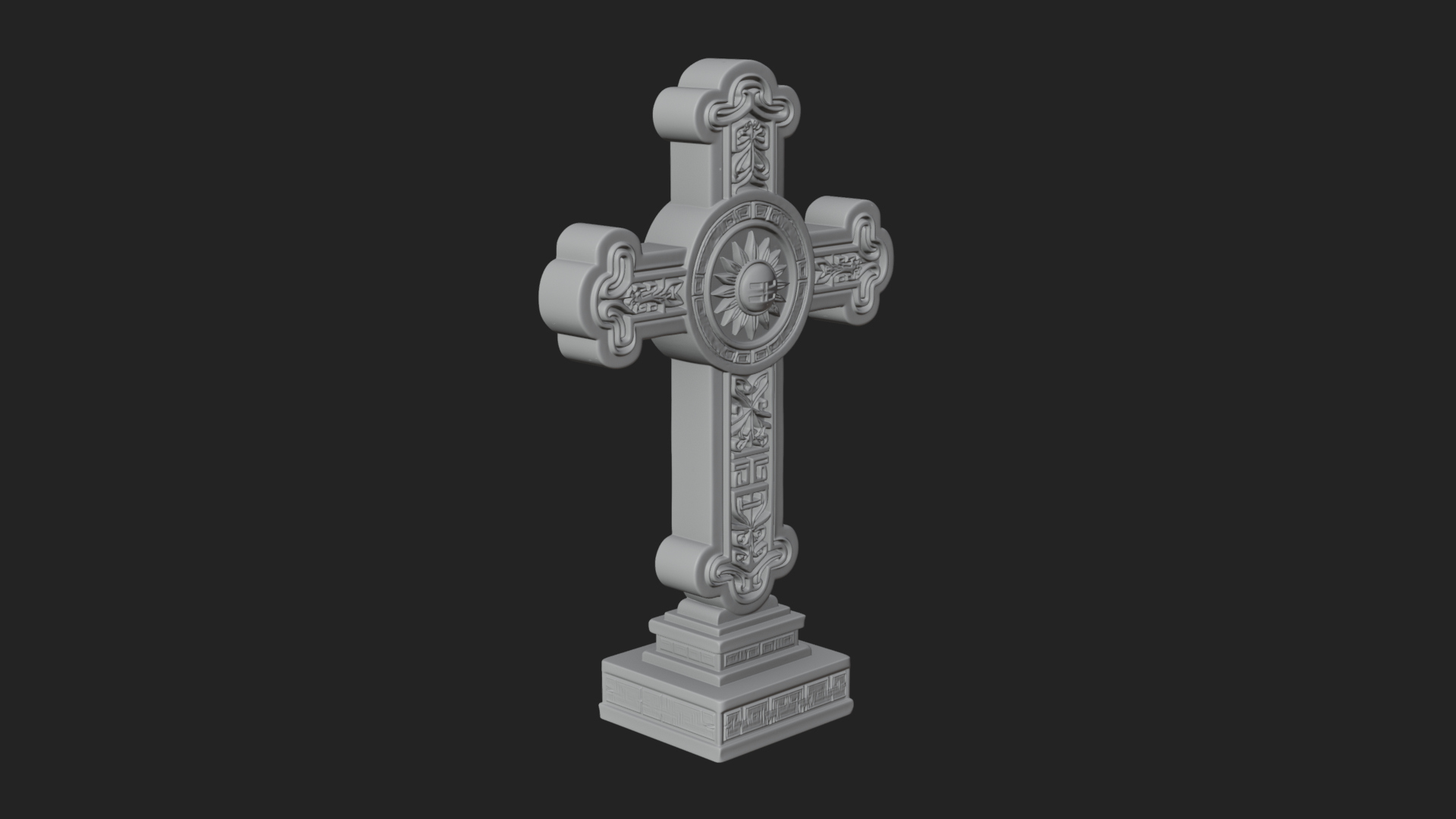 Carved Relief Wall Cross Design 422 3D Print Model 3D Model