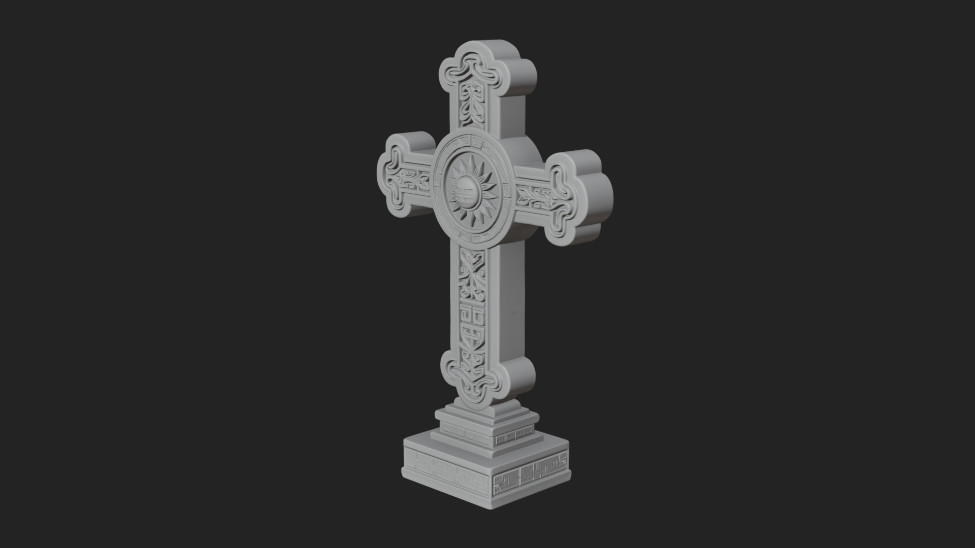 Carved Relief Wall Cross Design 422 3D Print Model 3D Model
