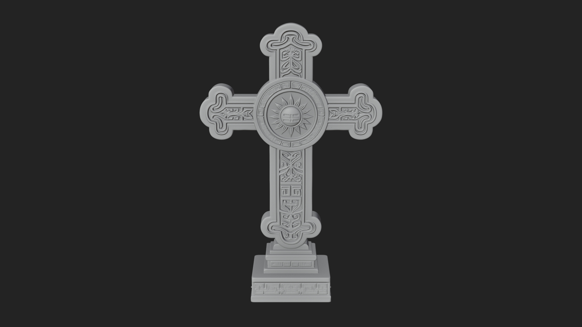 Carved Relief Wall Cross Design 422 3D Print Model 3D Model