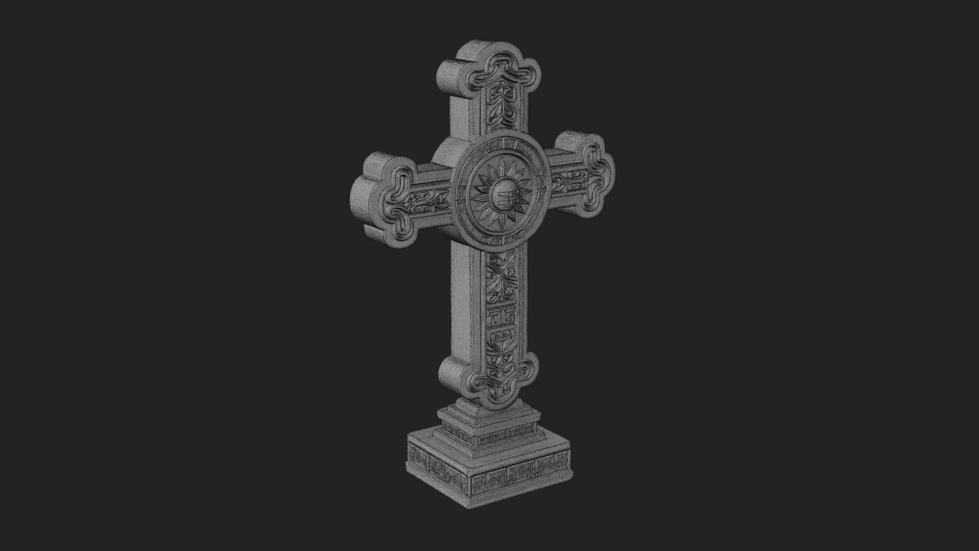 Carved Relief Wall Cross Design 422 3D Print Model 3D Model