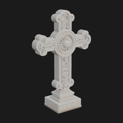 Carved Relief Wall Cross Design 422 3D Print Model