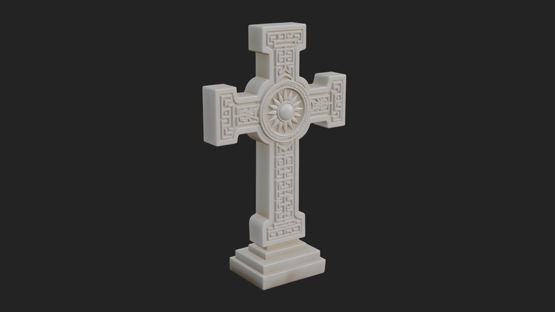 Carved Relief Wall Cross Design 423 3D Print Model 3D Model