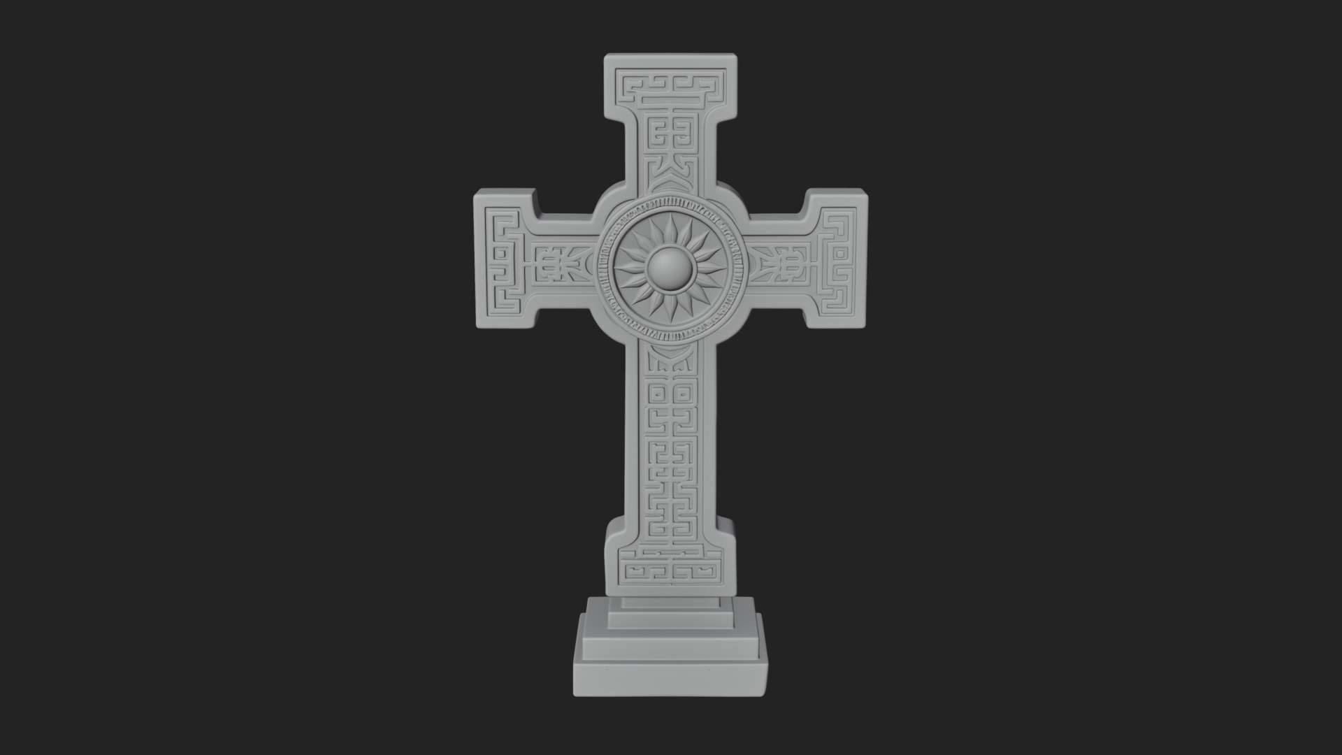 Carved Relief Wall Cross Design 423 3D Print Model 3D Model