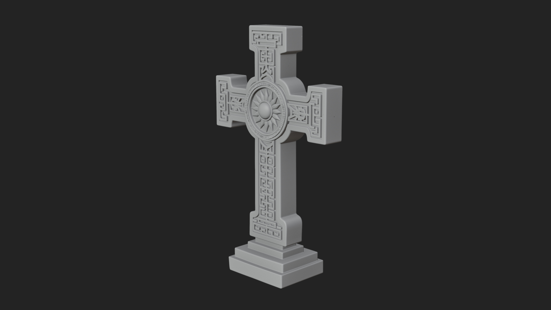 Carved Relief Wall Cross Design 423 3D Print Model 3D Model