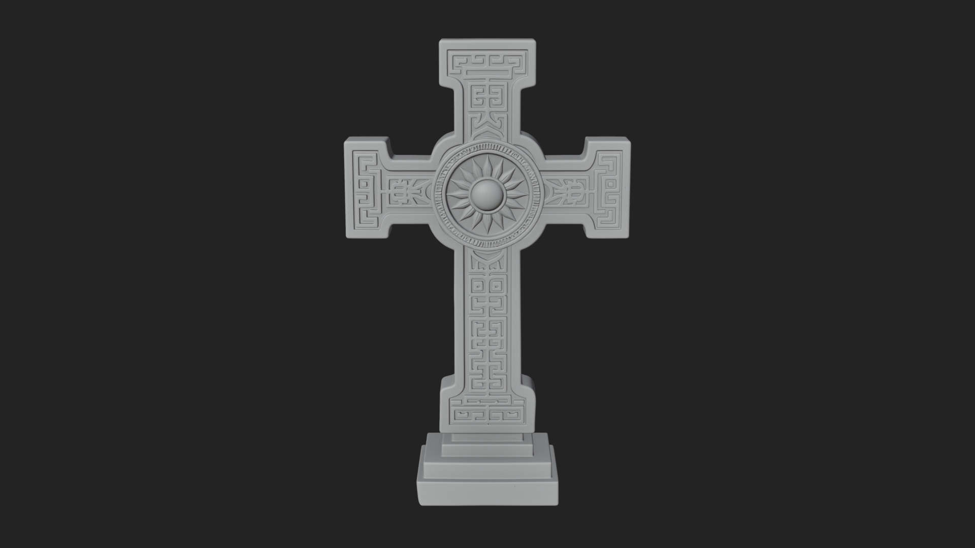 Carved Relief Wall Cross Design 423 3D Print Model 3D Model