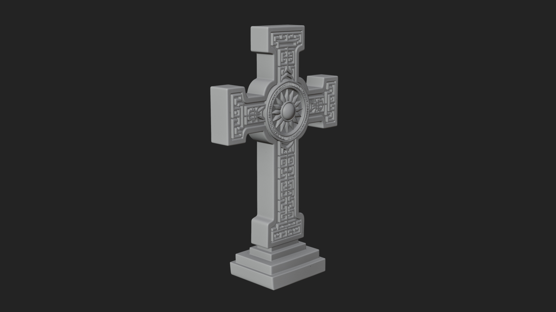 Carved Relief Wall Cross Design 423 3D Print Model 3D Model