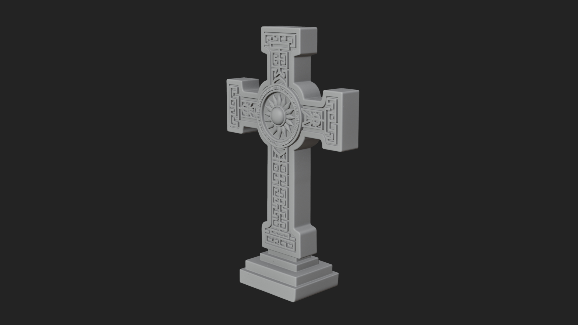 Carved Relief Wall Cross Design 423 3D Print Model 3D Model