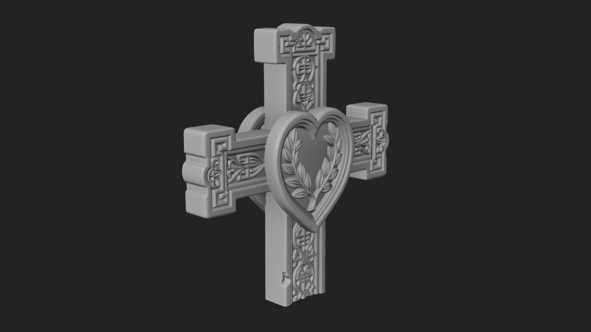 Carved Relief Wall Cross Design 424 3D Print Model 3D Model
