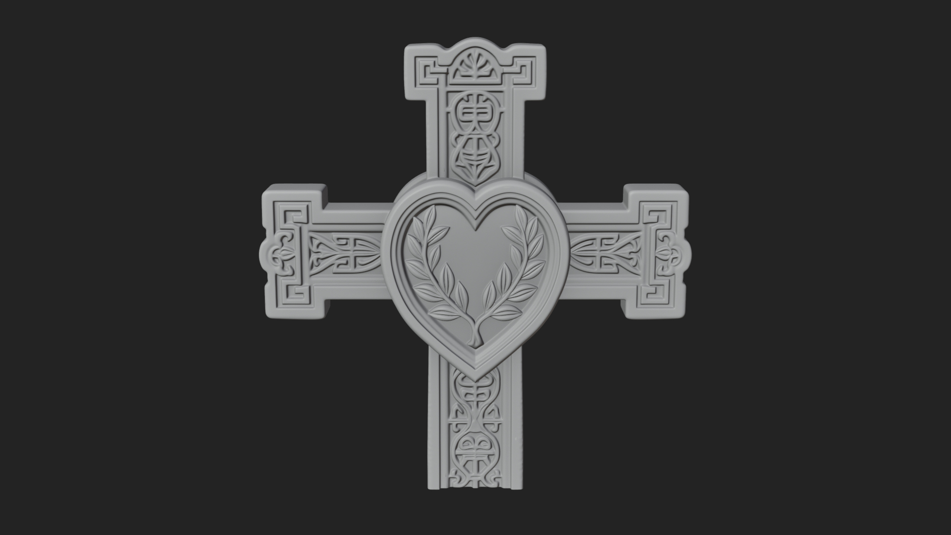 Carved Relief Wall Cross Design 424 3D Print Model 3D Model