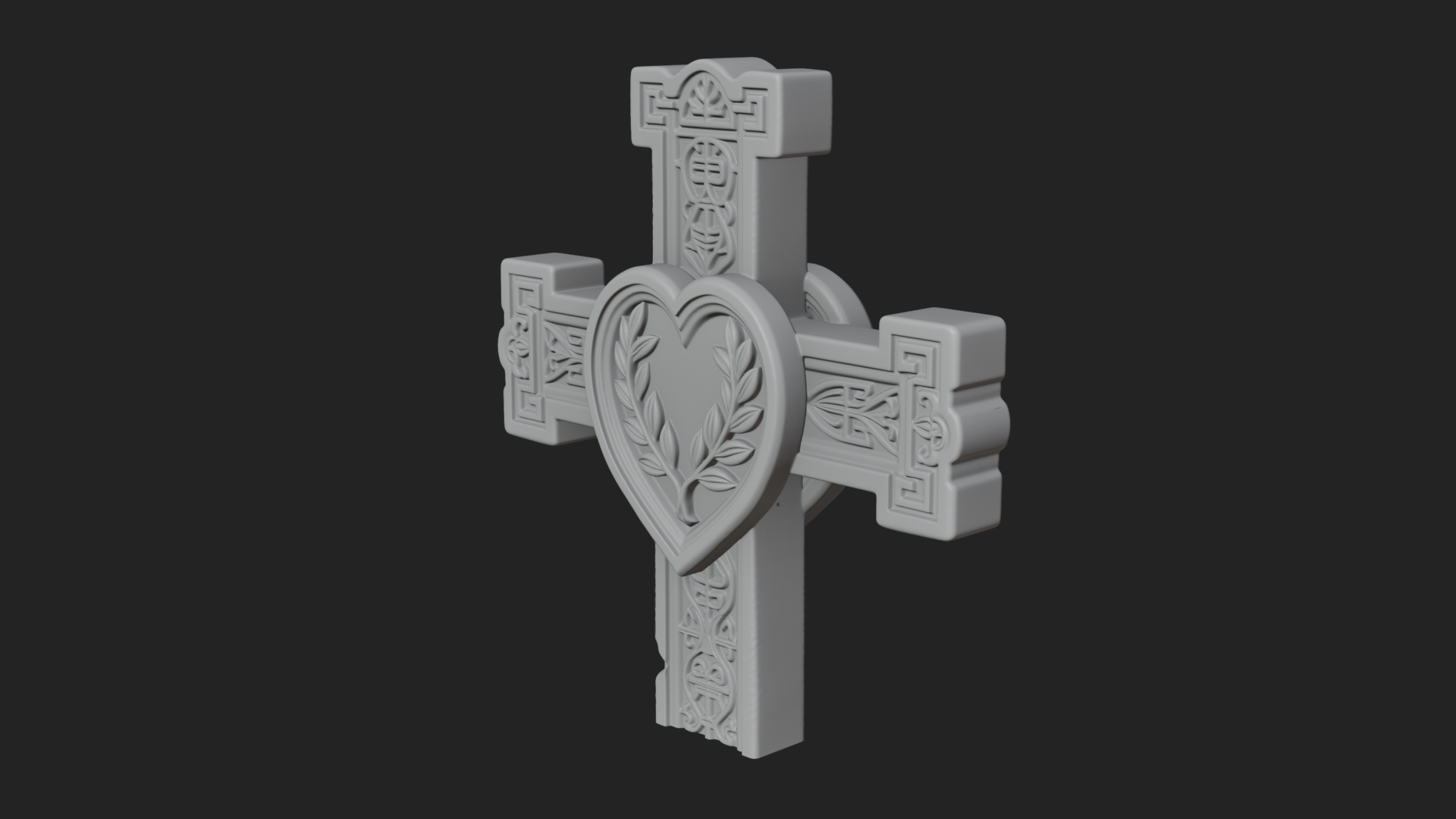 Carved Relief Wall Cross Design 424 3D Print Model 3D Model