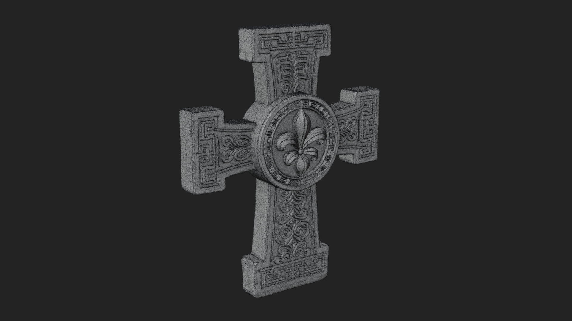 Carved Relief Wall Cross Design 425 3D Print Model 3D Model