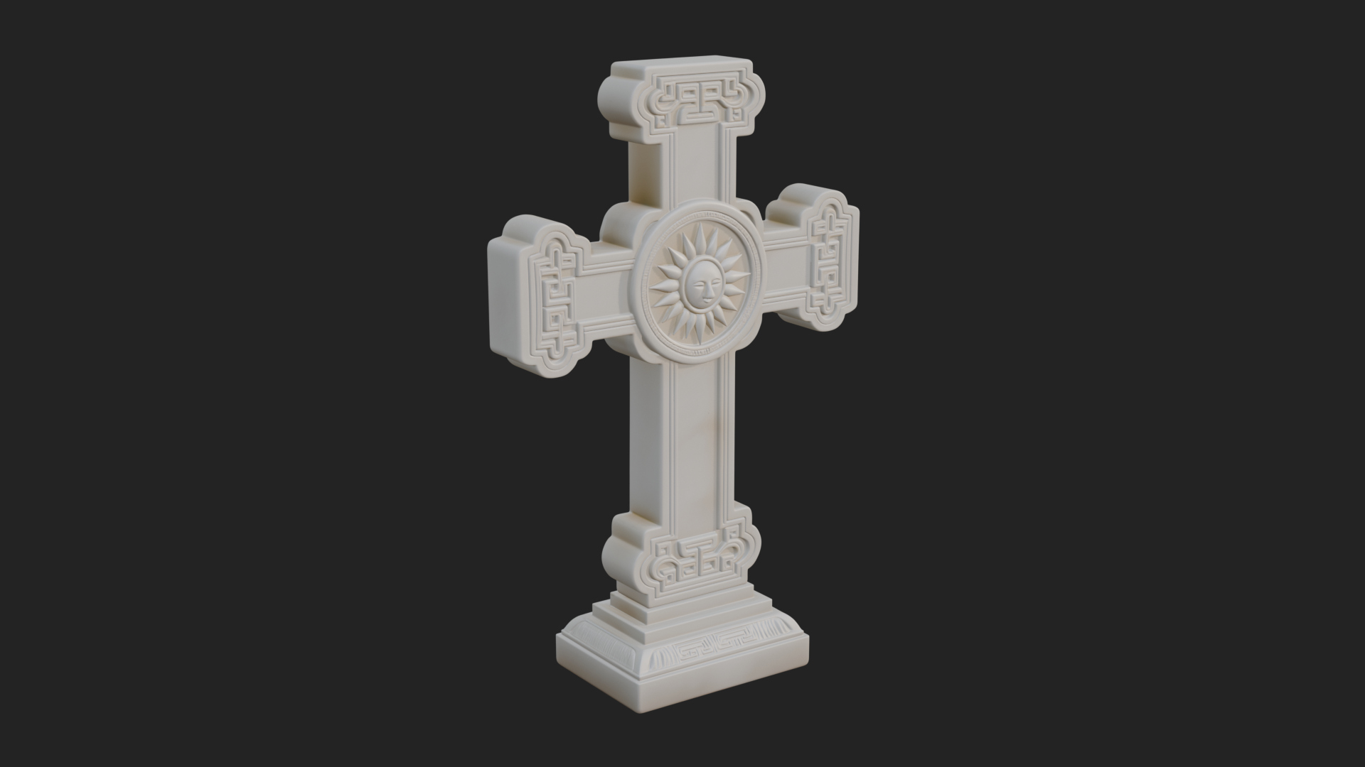 Carved Relief Wall Cross Design 426 3D Print Model 3D Model