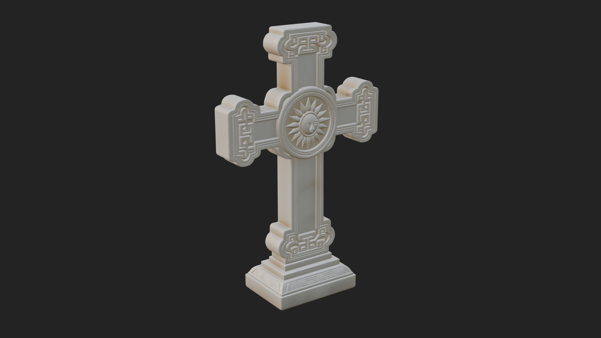 Carved Relief Wall Cross Design 426 3D Print Model 3D Model